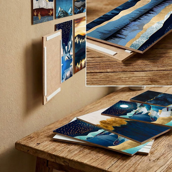 Wallity Set de 12 Cuadros Decorativos MDF Multicolor 20 x 15 cm